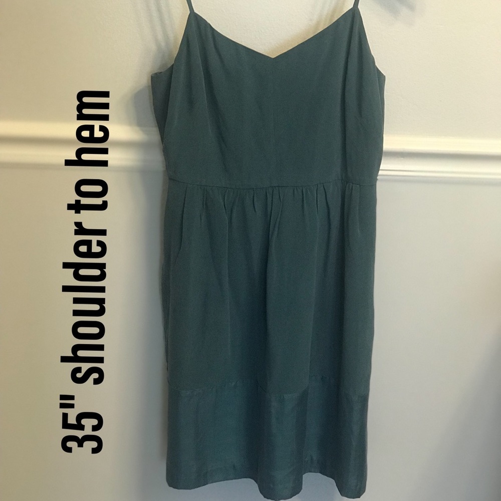 Madewell Teal Silk Cami Dress
